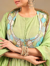 Pista Green Anarkali Set with Embroidered Jacket