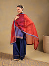 Royal Blue Brocade Suit Set with Gold Detailing