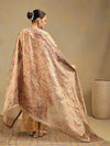 Golden Tissue-Silk Suit Set with Paisley Detailing