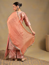 Blush Pink Tissue-Silk Suit Set with Zardozi Embroidery