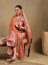 Blush Pink Tissue-Silk Suit Set with Zardozi Embroidery