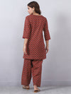 Maroon Kurta Set with Lace Detailing