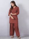 Maroon Kurta Set with Lace Detailing