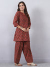 Maroon Kurta Set with Lace Detailing