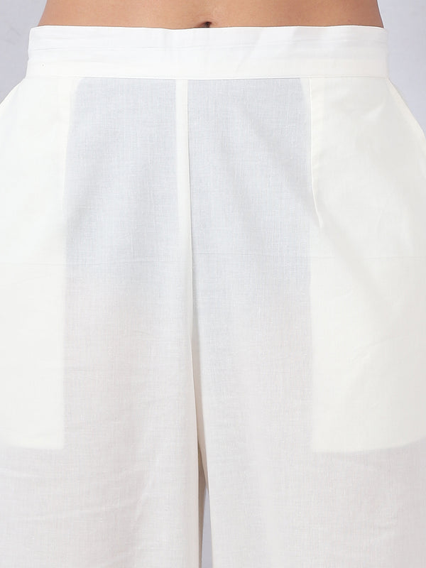 Beige Palazzo Set with Gota Lace