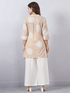 Beige Palazzo Set with Gota Lace