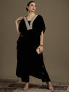 Black Micro Velvet Kaftan Set