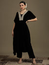 Black Micro Velvet Kaftan Set