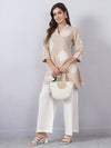 Beige Palazzo Set with Gota Lace