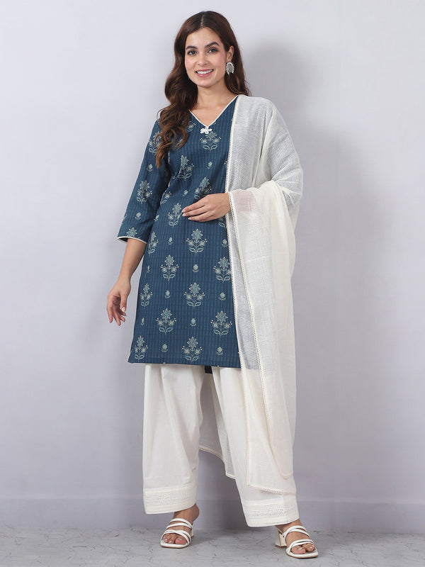 Teal Blue Farshi Salwar Set