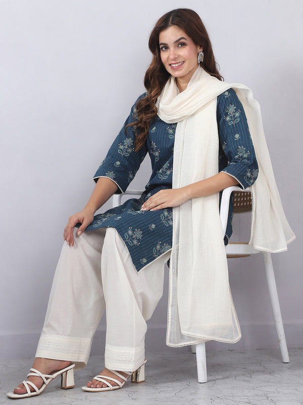 Teal Blue Farshi Salwar Set