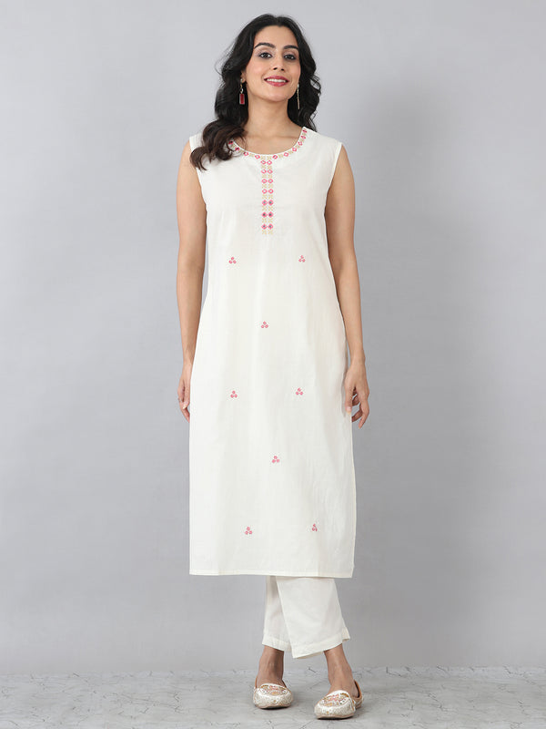Multi embroidery jacket style kurta set