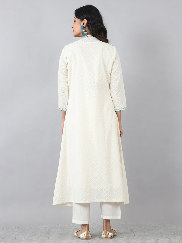 Premium Multi Embroidered Jacket Kurta Set