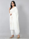 White Floral Embroidered Kurta Set