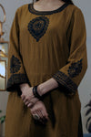 Aari-Embroidered Pintuck Kurta & Harem Pant Set