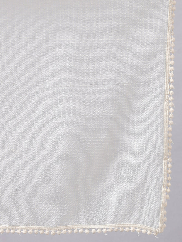 Sleeveless Kota Doria Kurta Set with Dupatta