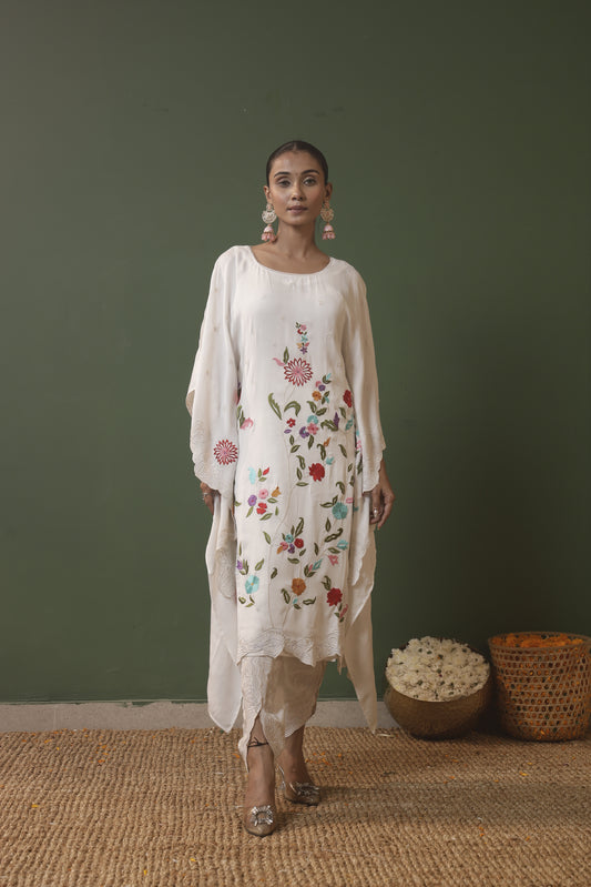 White kaftan Dhoti set