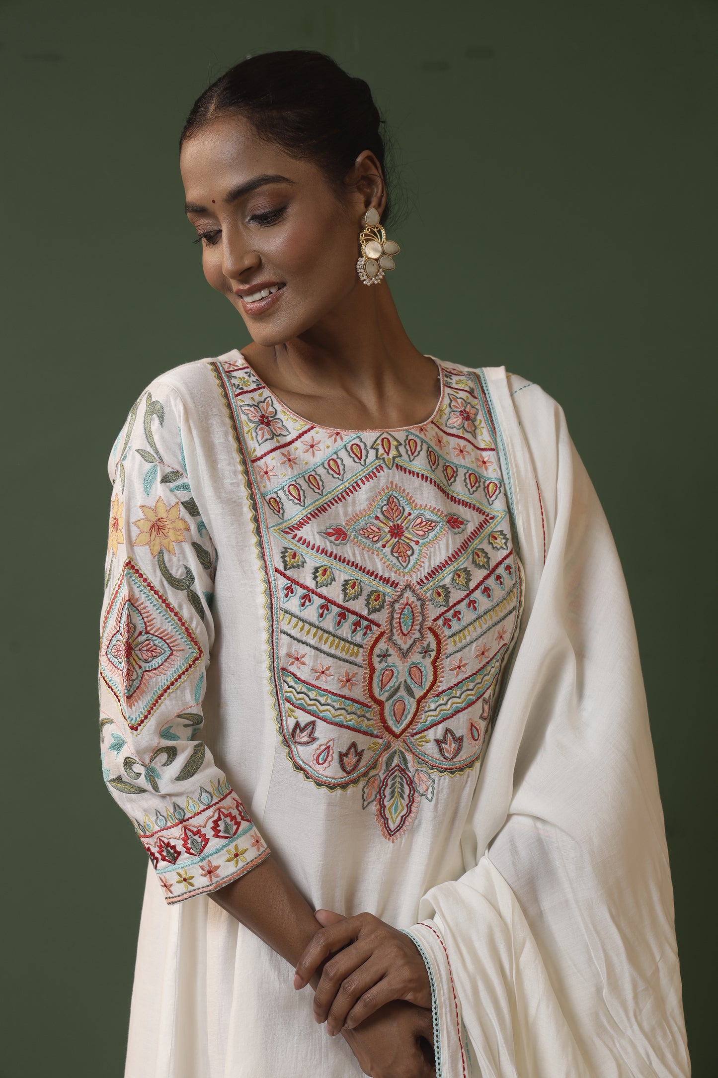 off white chanderi kurta sets with pant