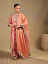 Blush Pink Tissue-Silk Suit Set with Zardozi Embroidery