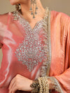 Blush Pink Tissue-Silk Suit Set with Zardozi Embroidery