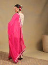 Off White & Rani Pink Embroidered Suit Set