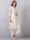 Straight Kota Doria Kurta Set with Dupatta