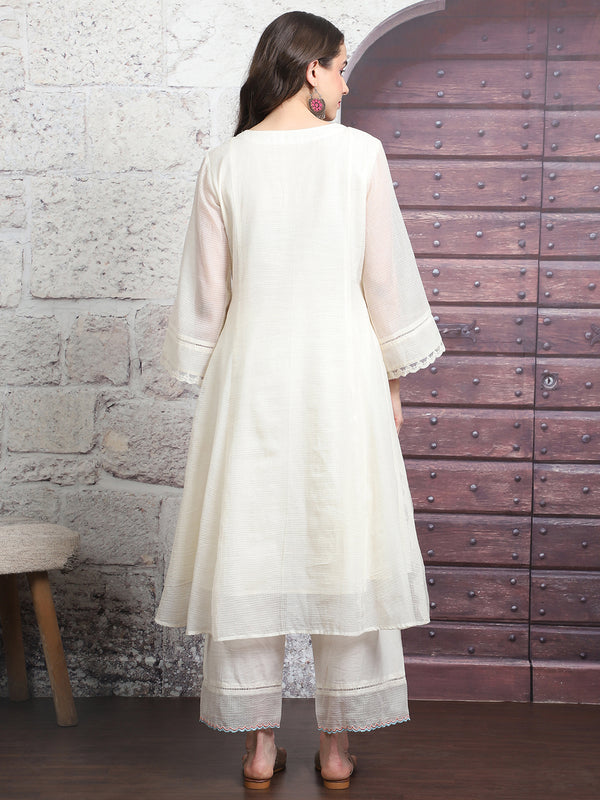 A-Line Kota Doria Kurta Set