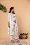 Floral Block Print Straight Suit Set