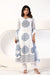 Blue Block Print Anarkali Suit Set