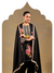 Black Chinnon Suit Set with Gold Embellished Drape