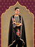 Black Chinnon Suit Set with Gold Embellished Drape