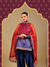 Royal Blue Brocade Suit Set with Gold Detailing