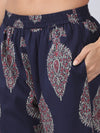 Blue and Maroon Sleeveless Kurta Set