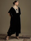 Black Micro Velvet Kaftan Set