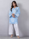 Powder Blue Embroidered Farshi Salwar Set