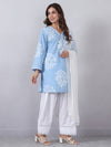 Powder Blue Embroidered Farshi Salwar Set