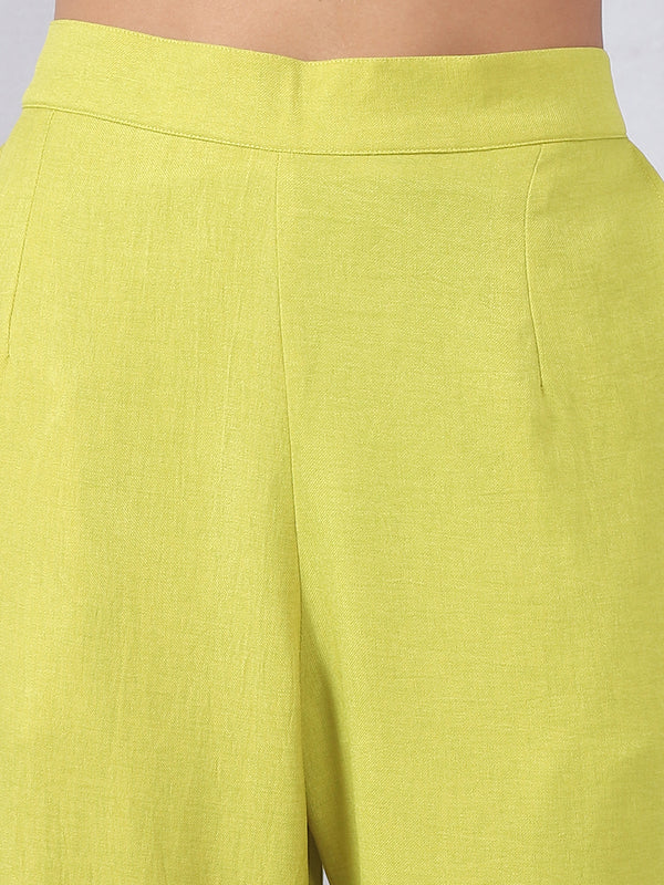 Green Cord Set with Embroidery Detail on Top