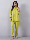 Green Cord Set with Embroidery Detail on Top