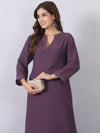 Purple Cord Set with Zari Detail on Neck and Sleeves