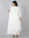 White Floral Embroidered Kurta Set