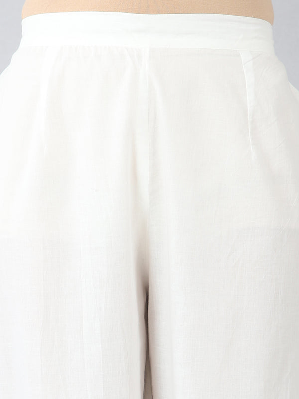 Elegant White Floral Kurta Set