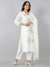 Elegant White Floral Kurta Set