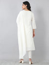 Elegant White Floral Kurta Set