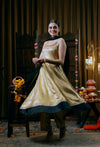 Gold-Foil Nylon Viscose Anarkali 3-Piece Set