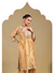 Golden Tissue-Silk Suit Set with Paisley Detailing
