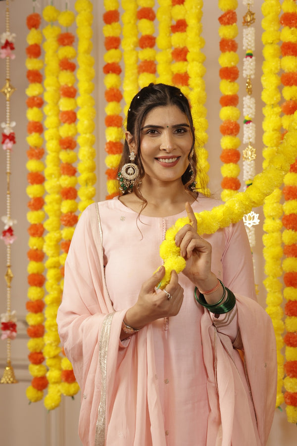 Shimmer Patch Detailed Straight Suit Set