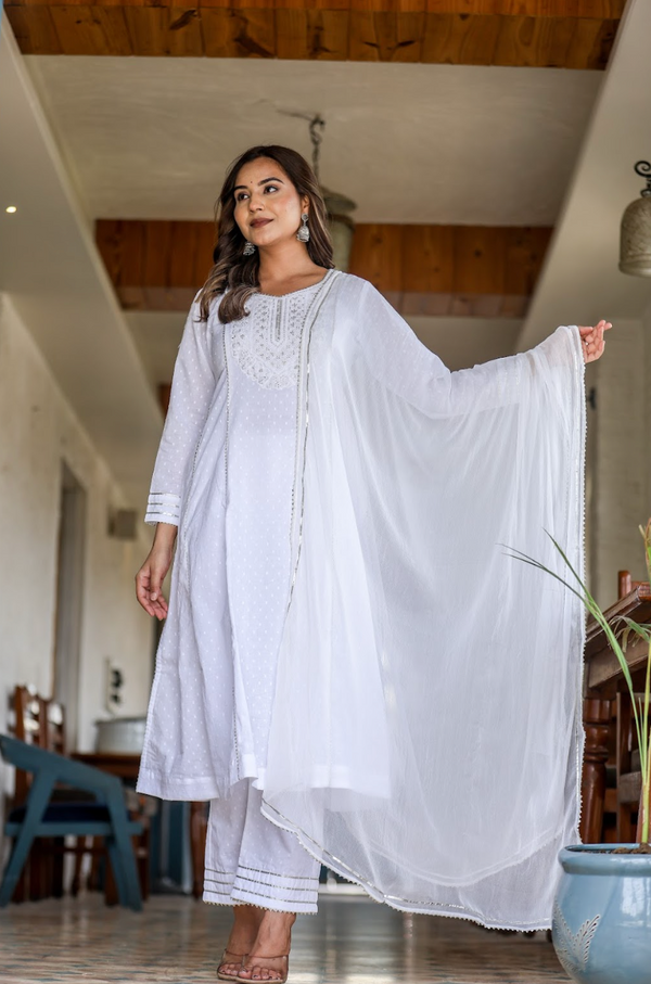 White Multi-Print Rayon Top