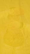 Mustard & Off-White Brocade Suit Set with Lace Jacket